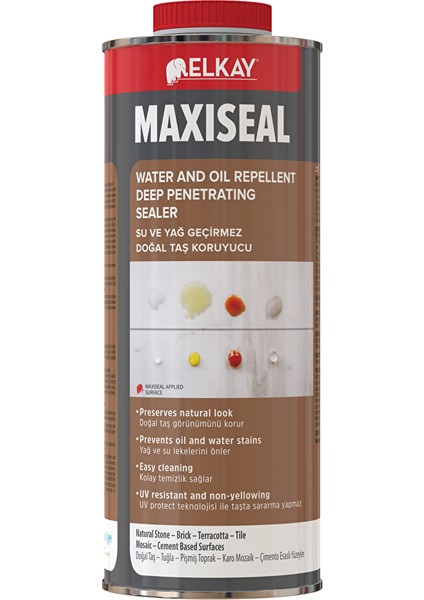 VH72 Maxiseal Doğal Taşlar Için Solvent Bazlı Su ve Yağ Geçirmez Koruyucu 1 Lt