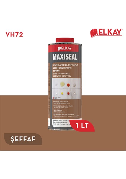 VH72 Maxiseal Doğal Taşlar Için Solvent Bazlı Su ve Yağ Geçirmez Koruyucu 1 Lt fiyatları