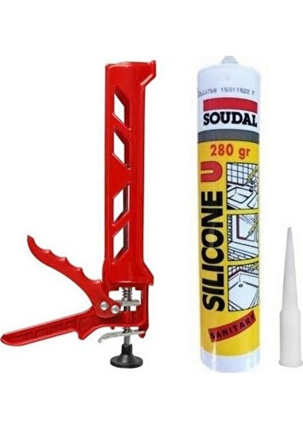 Genel Amaçlı Soudal Şeffaf Silikon 280 ml ve Plastik Silikon Tabancası