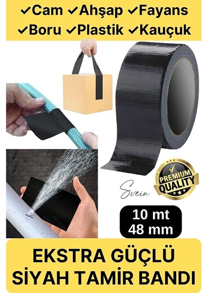 Çok Amaçlı Su Geçirmez Sızdırmaz Dayanıklı Boru Çatlak Onarım Izolasyon Siyah Tamir Bandı 48MM 10MT