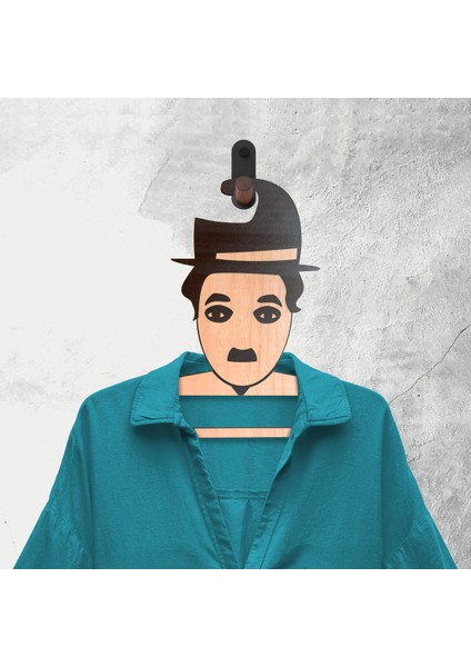 C Chaplin Di̇ji̇tal Baskili Buti̇k Ahşap Elbi̇se Askisi