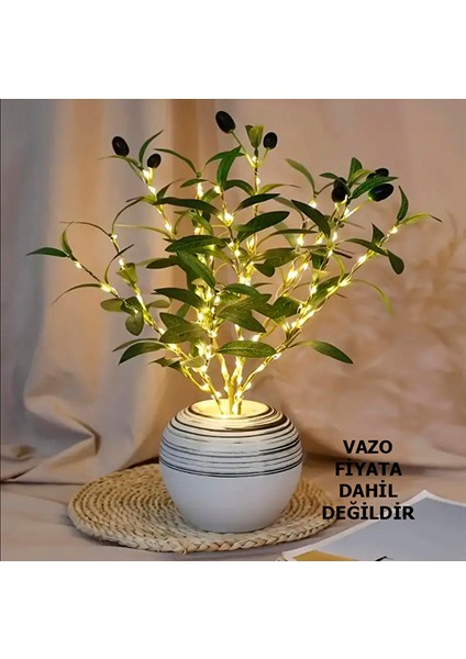 Simaavize Dekoratif Ledli Yapay Zeytin Dalı