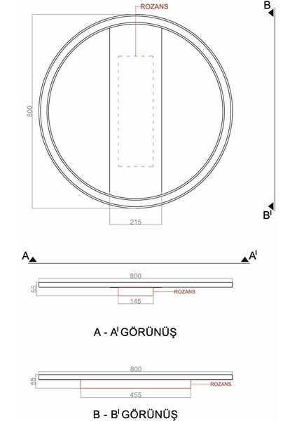 Plafonia Transparent Yuvarlak Plafonyer LED Avize 80 cm 90 Watt modelleri