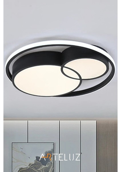 Modern Çi̇ft Yuvarlak Model Plafonyer Avi̇ze (50 Cm) modelleri