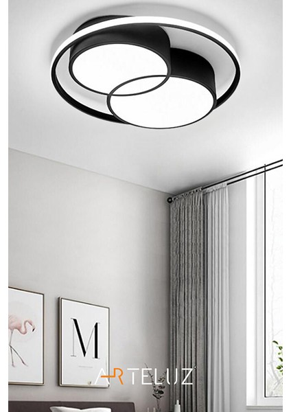 Modern Çi̇ft Yuvarlak Model Plafonyer Avi̇ze (50 Cm) fırsatları