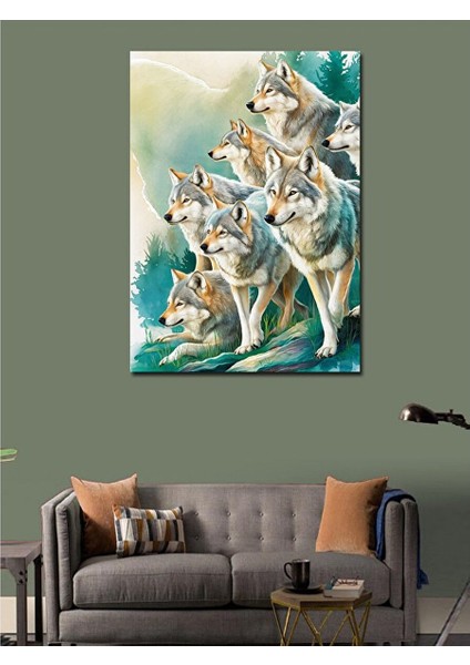 Kanvas Tablo Kurt Sürüsü 100X140 cm modelleri