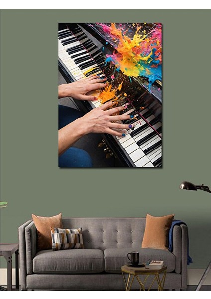 Kanvas Tablo Piyanist Eller 50X70 cm modelleri