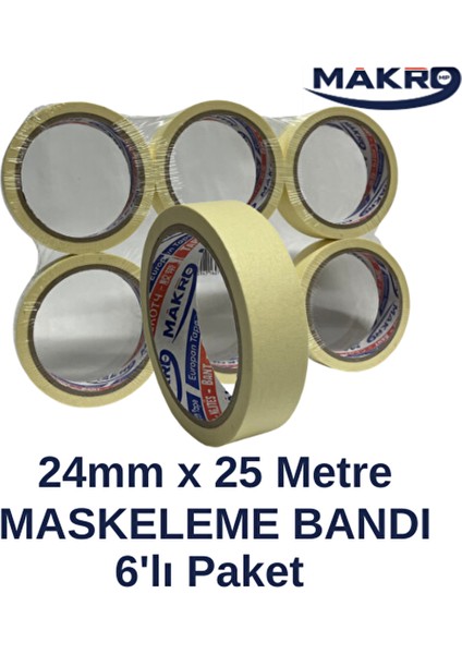 Maskeleme Bandı 24MM x 25MT 6'lı Paket