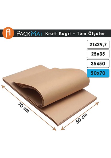 50X70 cm Kraft Kağıt (50 Adet) Doğal-Dayanıklı ve Çok Amaçlı Paketleme | Ambalaj Kağıdı 50X70 cm fiyatları