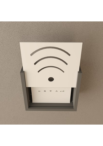 Wi-Fi Modem Saklama Kutusu - Beyaz / Antrasit / Ahşap Ton - 30X25X15 cm Beyaz fırsatları