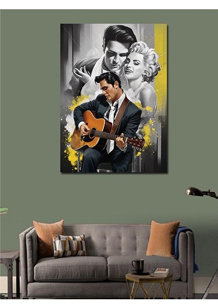 Kanvas Tablo Elvis Presley ve Marilyn Monroe 100X140 cm modelleri