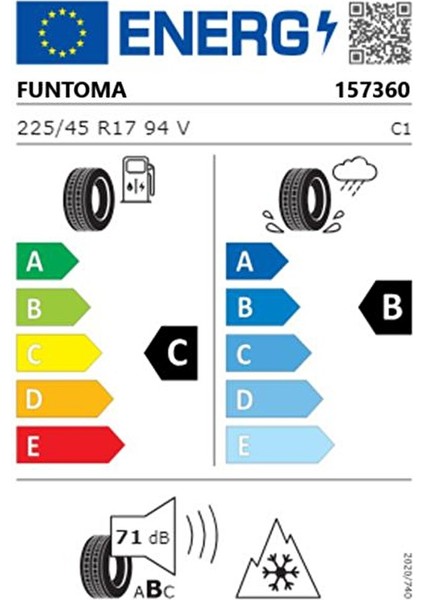 225/45 R17 Tl 94V Reinf. Roadfun Winter Kış Lastiği (Üretim TARIHI:2024)