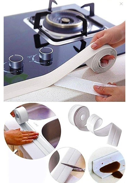 Su Sızdırmaz Geçirmez Lavabo Tezgah Küvet Duş Banyo Mutfak Pencere Izolasyon Şerit Bant 3,2 M x 38MM