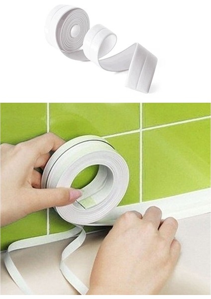 Su Sızdırmaz Geçirmez Lavabo Tezgah Küvet Duş Banyo Mutfak Pencere Izolasyon Şerit Bant 3,2 M x 38MM fiyatları