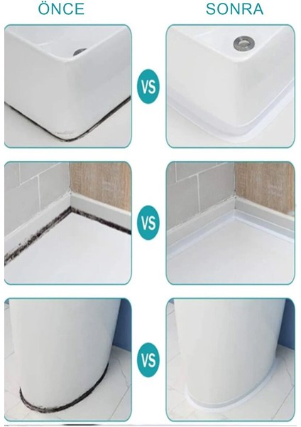 Su Sızdırmaz Geçirmez Lavabo Tezgah Küvet Duş Banyo Mutfak Pencere Izolasyon Şerit Bant 3,2 M x 38MM