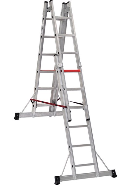 2x6 Basamaklı A Tipi Çift Taraflı Sürgülü Alüminyum Merdiven (TA002) 2x6 Basamak fiyatları