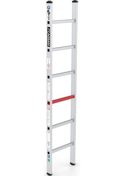 6 Basamaklı Tek Parçalı Alüminyum Merdiven (T6020) 6 Basamak