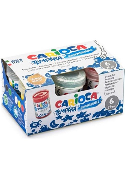 Tempera Sulu Boya Süper Yıkanabilir 6X25ML