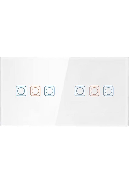 FGTCM009 Dokunmatik Wifi Tuya Destekli 6'lı (2x3) Akıllı Elektrik Anahtarı-Beyaz