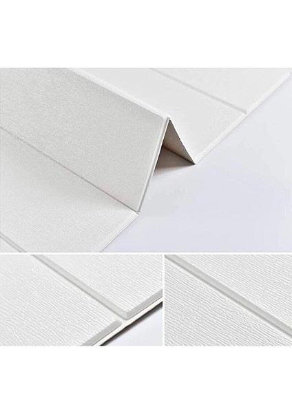 70X35CM 0,25 M2 Kendinden Yapışkanlı Beyaz Ahşap Kendinden Yapışkanlı Esnek Lambri Duvar Paneli