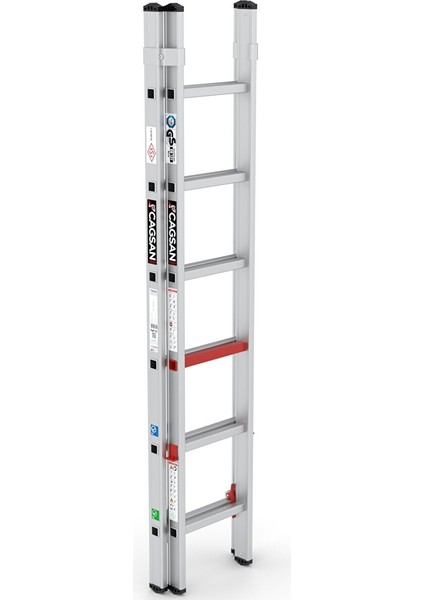 2x6 Basamaklı Iki Parçalı Alüminyum Merdiven (TS6040) 2x6 Basamak