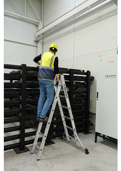 2x8 Basamaklı Iki Parçalı Çok Amaçlı Alüminyum Merdiven (Tsa5) 2x8 Basamak