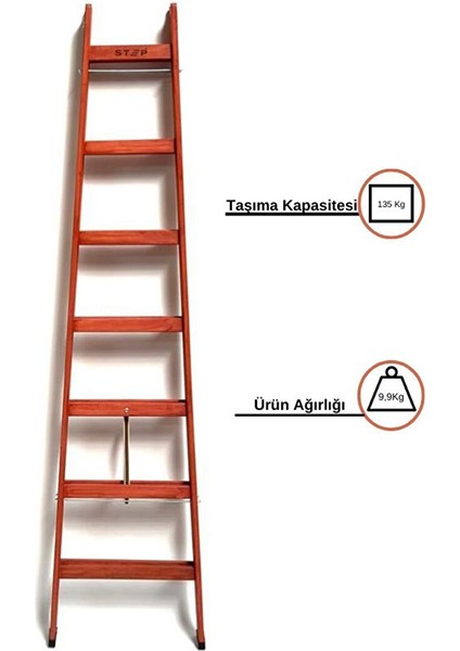 7 Basamaklı Ahşap Merdiven 2.30 mt indirimleri
