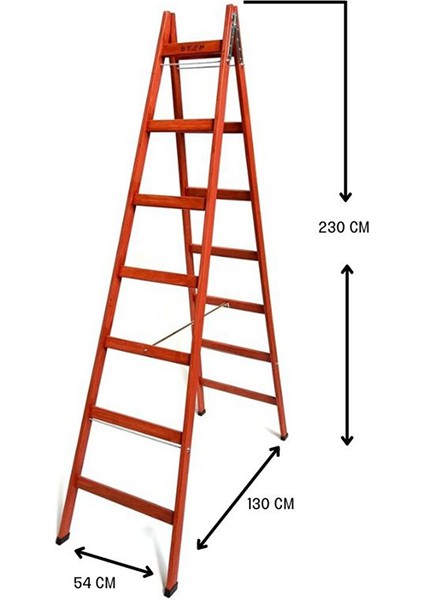 7 Basamaklı Ahşap Merdiven 2.30 mt