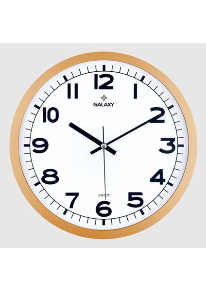 216-3 Serisi Metal Görünümlü Sessiz Akar Duvar Saati 30 cm