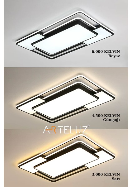 Di̇kdörtgen Model Modern Plafonyer Avi̇ze (90X60 Cm) indirimleri