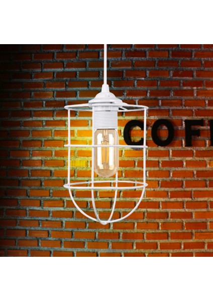 Kafes Sarkıt Metal Avize Beyaz Barista Cafe Hol Aydınlatma