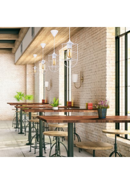 Kafes Sarkıt Metal Avize Beyaz Barista Cafe Hol Aydınlatma fiyatları
