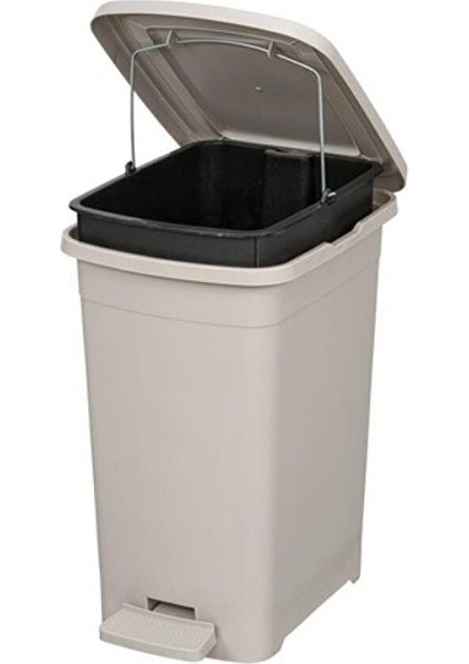 ELF-İ343 Slim Pedallı Plastik Çöp Kovası Iç Kovalı 15 Lt Gri