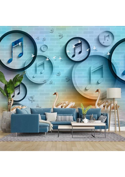 Müzik Nota Temalı Duvar Kağıdı Baskı - DKM-028_25921 325X280 cm