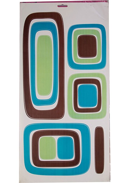 Duvar Çıkartma Stıcker Dekoratif Duvar Kağıdı,süs Kareli Mavi,yeşil Desen Pvc 61X30X0,5CM fiyatları