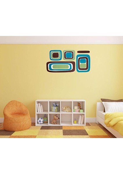 Duvar Çıkartma Stıcker Dekoratif Duvar Kağıdı,süs Kareli Mavi,yeşil Desen Pvc 61X30X0,5CM modelleri