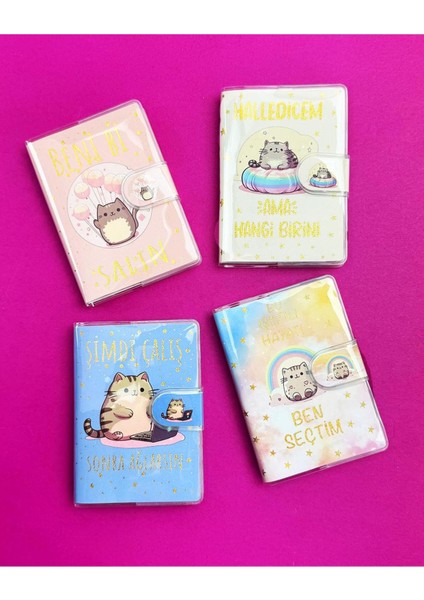 4 Adet Özel Tasarım Türkçe Motto Cırt Kapak Defter Set modelleri