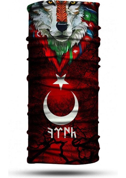 Motorcu Bandana Maske Outdoor Boyunluk Unisex (Bayrak-Bozkurt) fiyatları