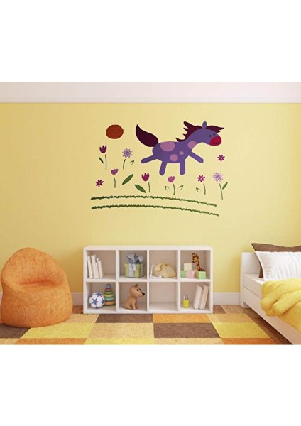 Duvar Çıkartma Stıcker Dekoratif Duvar Kağıdı,süs Iki Adet Küçük At Desenli Pvc 70X50X0,5CM fırsatları