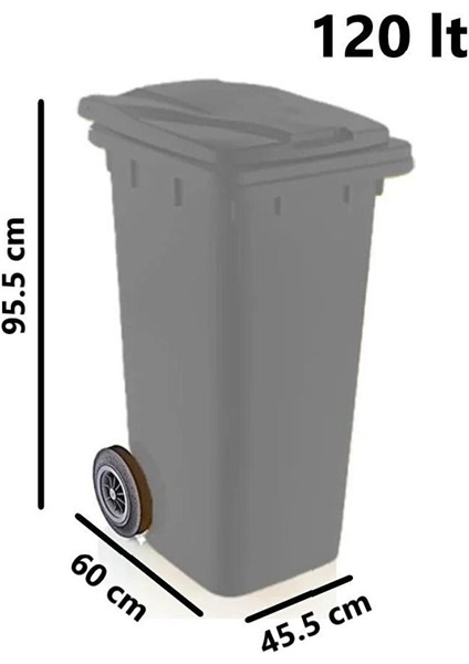 SY-6506 Eko Tekerlekli Kapaklı Plastik Çöp Konteyneri 120 Lt Gri fiyatları