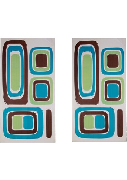 Duvar Çıkartma Stıcker Dekoratif Duvar Kağıdı,süs Iki Adet Kareli Mavi,yeşil Desen Pvc 61X30X0,5CM fiyatları