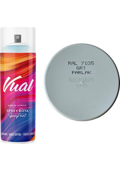 Vual Akrilik Sprey Boya Gri̇ Parlak 400 ml - RAL7035