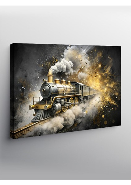 Kanvas Tablo Buharlı Tren Lokomotif 70X100 cm