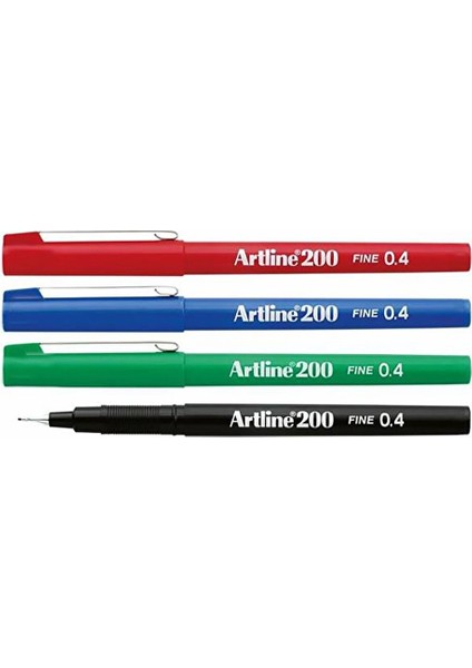 200 Fine 0.4mm Ince Uçlu Yazı ve Çizim Kalemi 4’lü Set