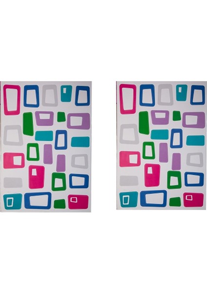 Duvar Çıkartma Stıcker Dekoratif Duvar Kağıdı,süs Iki Adet Renkli Kareli Pvc 48X33X0,5CM fiyatları