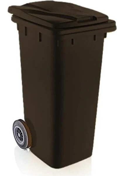 SY-6506 Eko Tekerlekli Kapaklı Plastik Çöp Konteyneri 120 Lt Siyah
