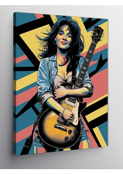 Kanvas Tablo Gitarist Kadın 50X70 cm