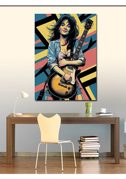 Kanvas Tablo Gitarist Kadın 50X70 cm