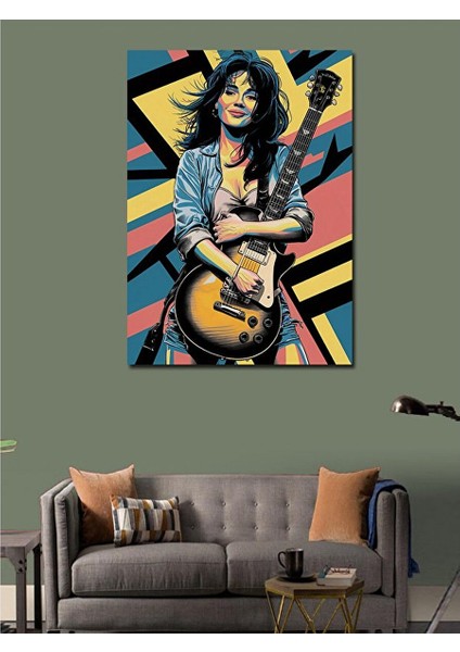 Kanvas Tablo Gitarist Kadın 50X70 cm