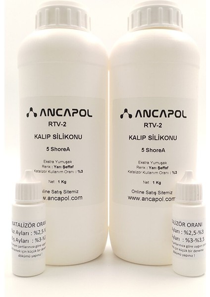 2 kg Yarı Şeffaf Rtv-2 Kalıp Silikonu 5 Shore